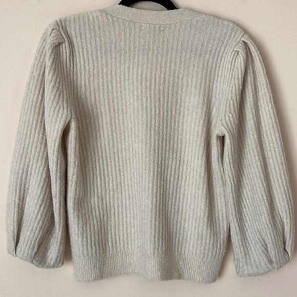 Lilla P cream puff sleeve cardigan sweater medium - Picture 4 of 7